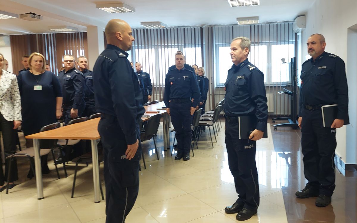 Złożenie meldunku Zastępcy Komendanta Wojewódzkiego Policji w Lublinie