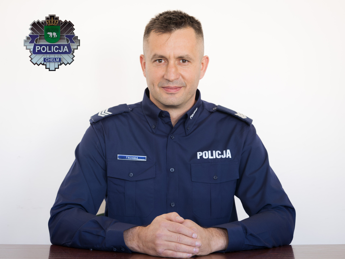 Wizerunek dzielnicowego Rejonu numer 3 sierżant sztabowy Tomasz Sidoruk