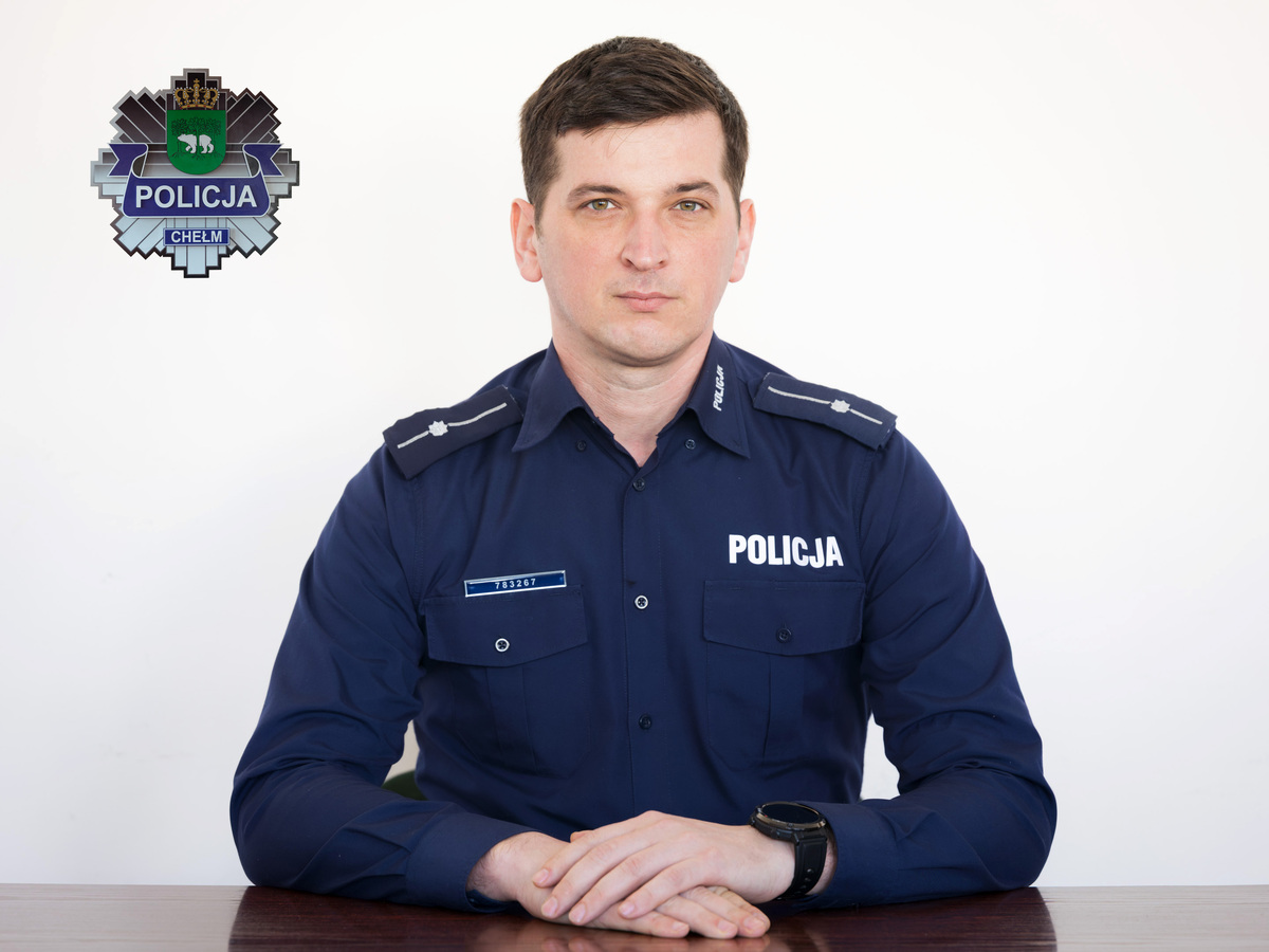 Wizerunek dzielnicowego Rejonu numer 2 młodszy aspirant Sylwester Łoś