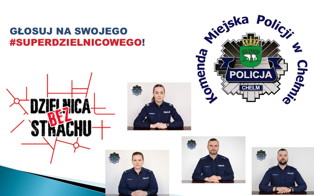Grafika ze zdjęciami policjantów promująca plebiscyt
