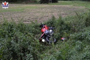 Przewrócony motocykl