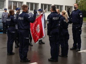 Ślubowanie policjantów na sztandar Komendy Miejskiej Policji w Chełmie.