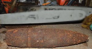 Skorodowany pocisk artyleryjski