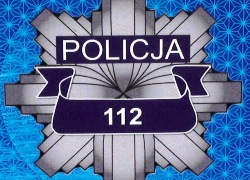 Gwiazda policyjna z napisem Policja 112.