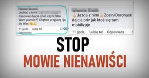 Napis Stop mowie nienawiści.