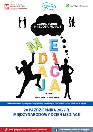 Plakat promujący Międzynarodowy Dzień Mediacji