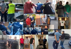 Kolaż zdjęć z zatrzymanymi poszukiwanymi osobami.