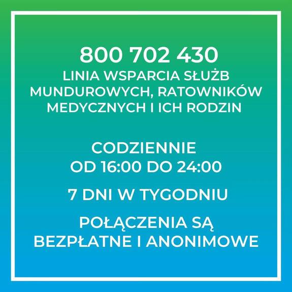 Numer telefonu na linię wsparcia.