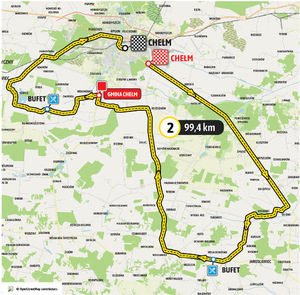 Mapa z trasą przejazdu wyścigu.