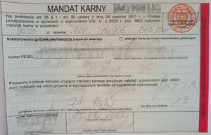 zdjęcie przedstawiające mandat karny z kwotą 3000 złotych